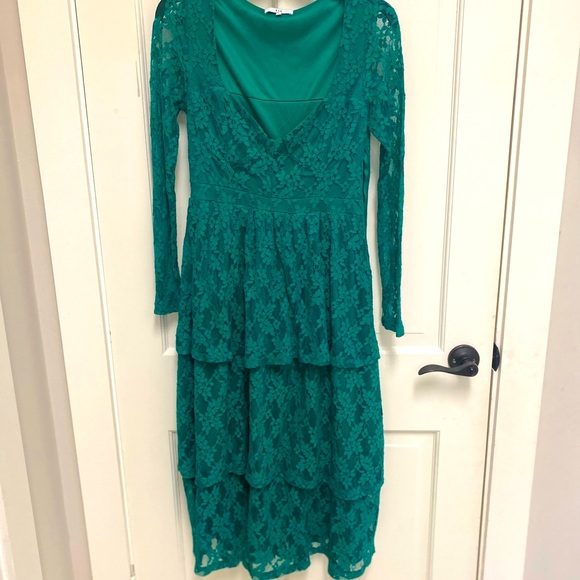NSR green lace midi dress - Picture 2 of 4